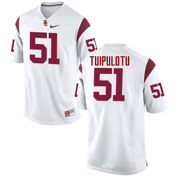 Men #51 Marlon Tuipulotu USC Trojans College Football Jerseys-White